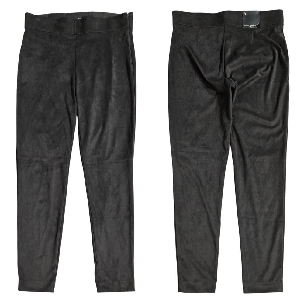 Banana Republic NWT Dark Brown Faux Suede Skinny Slim Pant Side Zip Capsule